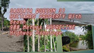 SARIAYA QUEZON 31 HECTAREs LAND with SHORELINE 900 Meters BEACH100 meters HIWAY PRONTAGE 4SALE [upl. by Nosiram]