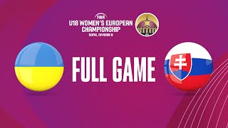 Ukraine v Slovakia  Full Basketball Game  FIBA U18 Womens European Championship 2023  Division B [upl. by Lamar]