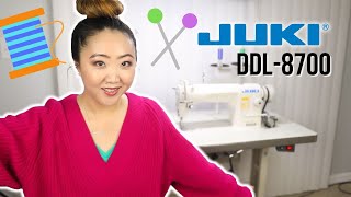 Lets Get INDUSTRIAL Juki DDL8700 Sewing Machine Overview Bobbin Winding Threading [upl. by Shelah]