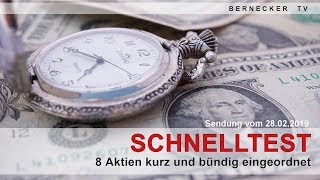 Schnelltest  8 Aktien kurz und bündig eingeordnet [upl. by Akinak]