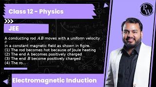 A conducting rod A B moves with a uniform velocity v in a constant magnetic field as shown in fig [upl. by Vasili]