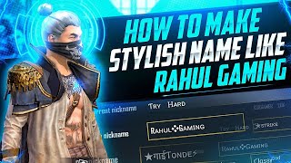 How To Make Stylish Name Like RAHULGAMING920  Free Fire Stylish Name Design Tutorial [upl. by Otxilac]