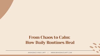 How Daily Routines Help You Heal [upl. by Hattie]