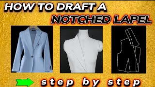 Notched Lapel Neck Pattern Making StepbyStep Guidefashionpattern style art [upl. by Yob894]