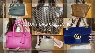 LUXURY BAG COLLECTION 2023  20 BAGS  FENDI GOYARD GUCCI FERRAGAMO MULBERRY amp MORE [upl. by Esilrac]