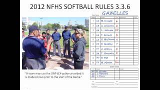 2012 NFHS Softball DP Flex Rule 336 Visualized [upl. by Hasina]