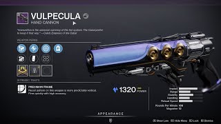 HOW TO GET VULPECULA  DESTINY 2 [upl. by Fabian]