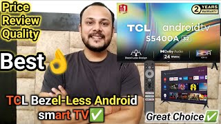 TCL 8004 cm 32 inches BezelLess S Series HD Ready Smart Android LED TV 32S5400A Black [upl. by Dlabihcra]