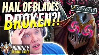 HAIL OF BLADES ZED IS SECRETELY BROKEN NEW BUILD GIVEAWAY  Journey To Challenger  LoL [upl. by Amadeo]