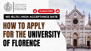 How to apply for the University of Florence  NO IELTS  Fully funded Scholarship  Updated Process [upl. by Airdnahc75]