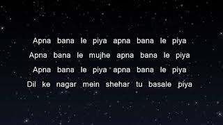 Apna Bana Le  Bhediya Karaoke Version [upl. by Ativak]