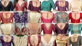 New Brocade Banarasi Blouse Neck Pattern  Brocade Fabric Blouse Design  Brocade Blouse ke Designs [upl. by Amerd]