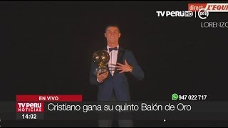 Cristiano Ronaldo obtiene su quinto Balón de Oro [upl. by Niwhsa]