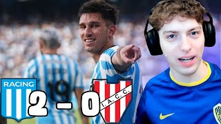 DAVOO XENEIZE REACCIONA A RACING VS INSTITUTO POR LA LIGA ARGENTINA [upl. by Miran]