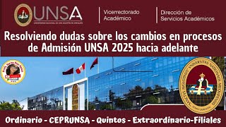 CEPRUNSA I FASE 2025 Y OTROS PROCESOS RESOLVIENDO DUDAS unsa viral arequipa admision datos [upl. by Lamprey]