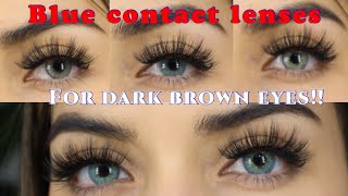 5 BEST BLUE CONTACT LENSES FOR DARK BROWN EYES – COMFORTABLE amp NATURAL LOOKING realistic review [upl. by Ardek]