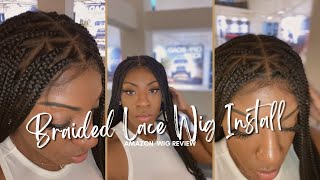 How to Install HD Full Lace Knotless Braided Wig  Lexqui Amazon Wig  Full Lace  Beginner Friendly [upl. by Mainis]