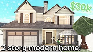 30k Modern Bloxburg House Build 2 Story Tutorial [upl. by Gomer419]