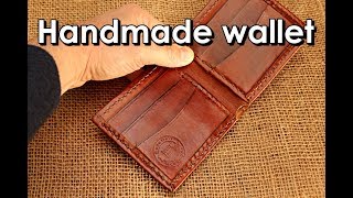 Making handmade Leather wallet folded edges [upl. by Ariahay]