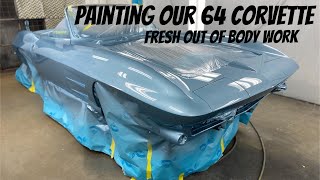 Painting a 1964 Chevy Corvette  Straight Line Customs [upl. by Ecitnerp]