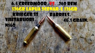 65 Creedmoor VS 260 Rem Krieger stainless steel barrels🇺🇲 [upl. by Yednarb104]