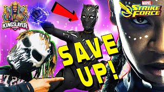 HOARD NOW BLACK PANTER SHURI RELEASE SWORD SATELLITE Weekly Blog  MARVEL Strike Force  MSF [upl. by Anjanette]