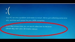 how to fix driverirqlnotlessorequal windows 10driverirqlnotlessorequal windows 10 [upl. by Adaline]