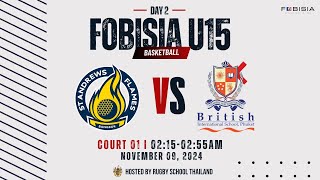 Court 1  🔴LIVE STAG v BISP  FOBISIA U15 Basketball 2024  0215 PM [upl. by Nivart325]