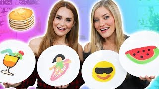 PANCAKE ART CHALLENGE Summer EMOJI Edition w iJustine [upl. by Else]