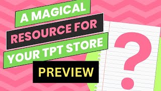 Preview of a Magical Addition to your TpT Store [upl. by Atsejam]