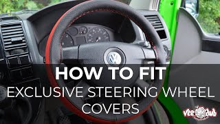 How To Fit Our Exclusive Steering Wheel Covers  Vee Dub Transporters [upl. by Sitarski]