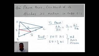 CENTROID OF TRIANGLE DIVIDES MEDIAN IN RATIO 21 [upl. by Sansbury946]