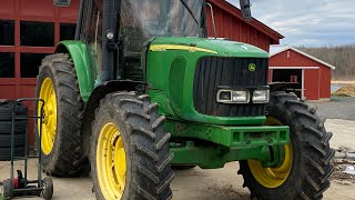 Setting tire width on John Deere 7320 [upl. by Irrej252]