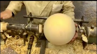 Woodturning  Tutorial lavori in legno al tornio artigianale Palla per birilli  Tindaro Stracuzzi [upl. by Anyak863]