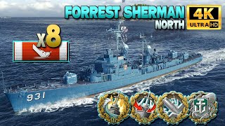 Destroyer Forrest Sherman DAKKA terror on map North  World of Warships [upl. by Wetzel544]