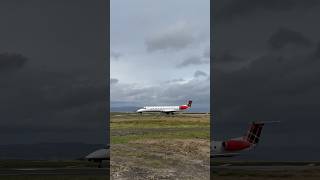 Brakes on TOGA  loganair embraer145 takeoff at city of Derry airport loganair embraer145 [upl. by Fineberg]