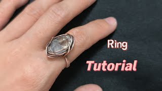 Herkimer Diamond ring tutorial  wire wrapped handmade Jewellery [upl. by Aicilanna616]