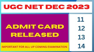 🔥 Important for UGC NET Dec 2023 ll 2nd phase admit card released जल्दी करें download [upl. by Alrac]