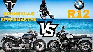 TRIUMPH Bonneville SPEEDMASTER vs BMW R12 comparison video 🏍️bike motorcycle [upl. by Airla932]