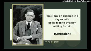 Read by the poet quotGerontionquot by T S Eliot [upl. by Rikki]