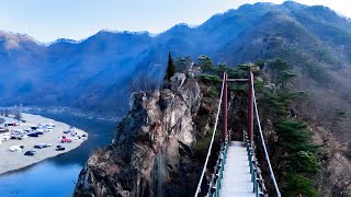 충주 수주팔봉과 달천  고요를 깨우는 11월 이른 아침의 비상20231112  드론촬영Drone shot 4k Welcomefly [upl. by Enovad339]