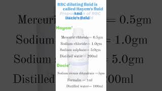 RBC diluting fluid medical science trending viralshort youtube [upl. by Teerpnam]