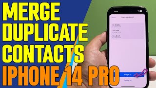 How To Merge Duplicate Contacts On Apple iPhone 14 Pro [upl. by Franzoni859]