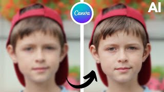 How to Improve Image Quality with AI  Sharpen Blurry Photos Using Canva AI [upl. by Ppilihp]