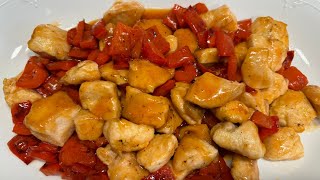 POLLO E PEPERONI IN AGRODOLCE di Betty e Marco  Ricetta facile e veloce  SUB ENG [upl. by Ahtnama]