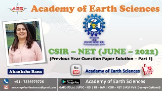 CSIR  NET JUNE  2022  Earth Science  Previous Year Paper Solution  Part  1 [upl. by Kaliope917]