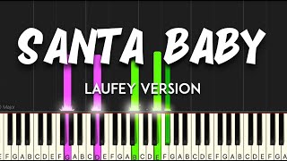 Santa Baby by Laufey synthesia piano tutorial  sheet music amp lyrics [upl. by Atinuj]