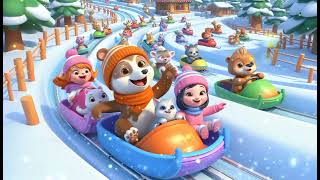 Crazy Toboggan Ride Winter Wonderland Adventure  Cartoon Nursery Kids Music [upl. by Lattie]