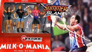 WWE Epic Moments MILKOMANIA Wrestling Figure Unboxing Stone Cold Kurt Angle Stephanie McMahon [upl. by Willey]