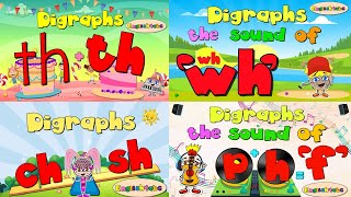 Digraphs Mix  Thth wh chsh ph 4 videos [upl. by Eednarb]